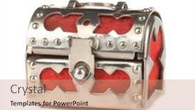  Presentation with treasure chest - PPT theme featuring treasure-chest-isolated-on-white background and a coral colored foreground