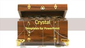  Presentation with treasure chest - Presentation theme featuring treasure chest isolated on white background and a tawny brown colored foreground