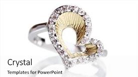  Presentation with stones - Slide deck consisting of treasure heart - beautiful ring with precious stones background and a white colored foreground