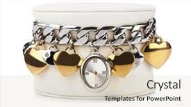  Presentation with luxury - Presentation theme having treasure heart - luxury woman watch isolated background and a soft green colored foreground