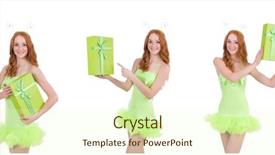  Presentation with pcos woman - Theme having treasure heart - woman with giftbox isolated background and a  colored foreground