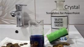  Presentation with treasure hunt - Slide set with treasure hunt - chemical cleaning of soviet vintage background and a light gray colored foreground