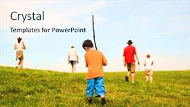  Presentation with treasure hunt - Slides with treasure hunt - family consisting of grandparents son background and a sky blue colored foreground