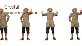  Presentation with treasure hunt - Presentation design enhanced with treasure hunt - man in safari hat isolated background and a lemonade colored foreground