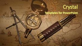  Presentation with treasure hunt - Presentation design enhanced with treasure hunt - vintage map with compass background and a tawny brown colored foreground