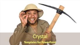  Presentation with white - Amazing PPT theme having treasure hunter - man with axe isolated backdrop and a  colored foreground
