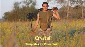  Presentation with treasure - Slides with treasure hunting in ukraine background and a coral colored foreground