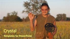  Presentation with treasure - Presentation theme having treasure hunting in ukraine background and a tawny brown colored foreground