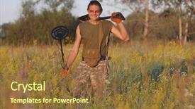  Presentation with hunting - PPT theme consisting of treasure hunting in ukraine background and a tawny brown colored foreground