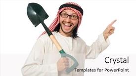  Presentation with arab israel war - PPT theme with treasure islam - arab businessman isolated on white background and a  colored foreground