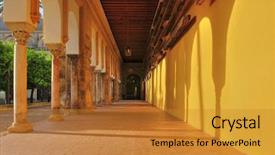 Presentation with cordoba - Audience pleasing slide deck consisting of treasure islam - view of patio de los backdrop and a gold colored foreground