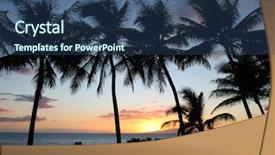  Presentation with maui - Beautiful slide set featuring treasure islands - silhouettes of palm trees backdrop and a ocean colored foreground