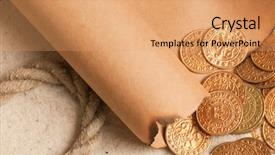  Presentation with pirate treasure map - Cool new PPT theme with treasure map and golden coins backdrop and a coral colored foreground