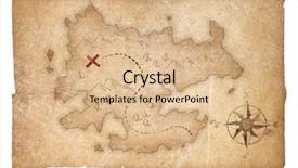  Presentation with clipping - Slide deck with treasure map of pirates isolated background and a coral colored foreground