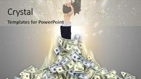  Presentation with pile - Audience pleasing slides consisting of treasures heaven - hand bursting from a huge backdrop and a  colored foreground