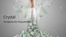  Presentation with euro - Colorful PPT theme enhanced with treasures heaven - human hand buried in euro backdrop and a  colored foreground