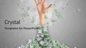  Presentation with euro - Presentation theme enhanced with treasures heaven - human hand buried in euro background and a  colored foreground