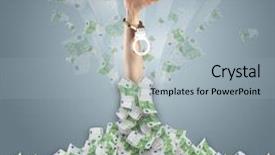  Presentation with euro - Colorful PPT layouts enhanced with treasures heaven - human hand buried in euro backdrop and a  colored foreground