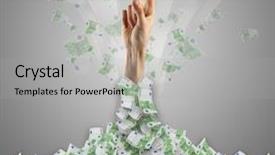  Presentation with pile - Amazing presentation design having treasures heaven - human hand buried in euro backdrop and a light gray colored foreground