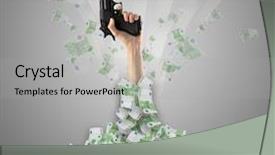  Presentation with euro - Beautiful slide set featuring treasures heaven - human hand buried in euro backdrop and a light gray colored foreground