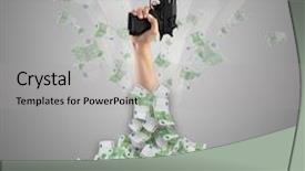  Presentation with euro - Beautiful PPT layouts featuring treasures heaven - human hand buried in euro backdrop and a light gray colored foreground