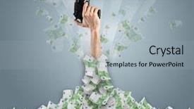  Presentation with pile - Beautiful slides featuring treasures heaven - human hand buried in euro backdrop and a light gray colored foreground