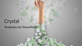  Presentation with euro - Colorful slide set enhanced with treasures heaven - human hand buried in euro backdrop and a light gray colored foreground