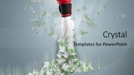  Presentation with euro - Slide deck with treasures heaven - human hand buried in euro background and a light gray colored foreground