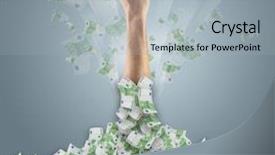  Presentation with human cell receptors - Cool new slide deck with treasures heaven - human hand buried in euro backdrop and a light gray colored foreground