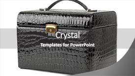  Presentation with leather bag - PPT theme enhanced with treasury services - black leather bag isolated background and a dark gray colored foreground