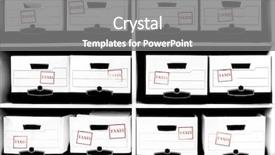  Presentation with treasury - Colorful theme enhanced with treasury services - office shelves with boxes backdrop and a gray colored foreground