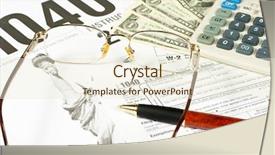  Presentation with united states - PPT theme with treasury services - united states tax form calculator background and a  colored foreground