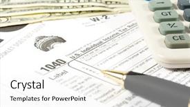  Presentation with united states - PPT theme enhanced with treasury services - united states tax form calculator background and a white colored foreground