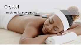  Presentation with ethnic - Audience pleasing slide set consisting of treated with hot stone therapy backdrop and a  colored foreground