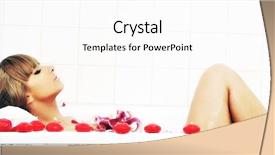  Presentation with flower woman - Amazing PPT layouts having treathment with red flower petals backdrop and a white colored foreground