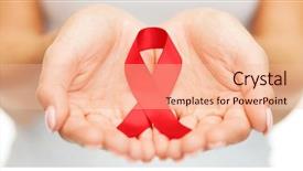  Presentation with red ribbon hiv - Slides featuring hiv treatment - healthcare and medicine concept background and a lemonade colored foreground