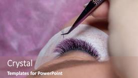  Presentation with eyelashes - PPT layouts featuring treatment-beauty-procedure-of-upgrade background and a coral colored foreground