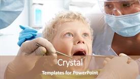  Presentation with dental child - PPT theme enhanced with treatment child - dental inspection is being given background and a  colored foreground