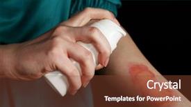  Presentation with black female - Audience pleasing presentation theme consisting of treatment of burns by spray backdrop and a tawny brown colored foreground