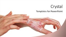  Presentation with treatment - Colorful PPT theme enhanced with treatment of burns on female backdrop and a white colored foreground