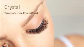  Presentation with treatment - Slide deck enhanced with treatment-of-eyelash-extension-lashes background and a lemonade colored foreground