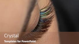  Presentation with treatment - Presentation theme featuring treatment-of-eyelash-extension background and a tawny brown colored foreground