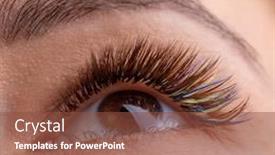  Presentation with eyes - Beautiful presentation design featuring treatment-of-eyelash-extension backdrop and a tawny brown colored foreground