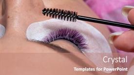  Presentation with treatment - Beautiful presentation theme featuring treatment-of-eyelash-extension backdrop and a coral colored foreground
