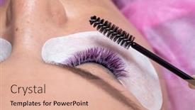  Presentation with brush - Presentation enhanced with treatment-of-eyelash-extension background and a coral colored foreground