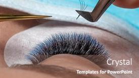  Presentation with blue eyes - Slide set featuring treatment-of-eyelash-extension background and a violet colored foreground