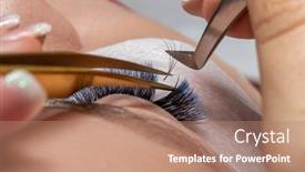  Presentation with football blue colors - Amazing slide set having treatment-of-eyelash-extension backdrop and a coral colored foreground