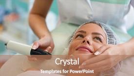  Presentation with high frequency - Presentation theme enhanced with treatment of face high frequency background and a coral colored foreground