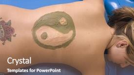  Presentation with seaweed - PPT layouts consisting of treatment with ying and yang background and a coral colored foreground