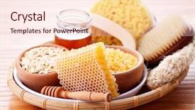  Presentation with laser beauty treatment - Presentation design enhanced with body treatments - honey and spa treatment background and a lemonade colored foreground